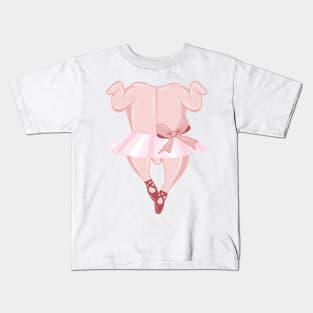 Ballerina roast chicken with tutu and ballet shoes Kids T-Shirt